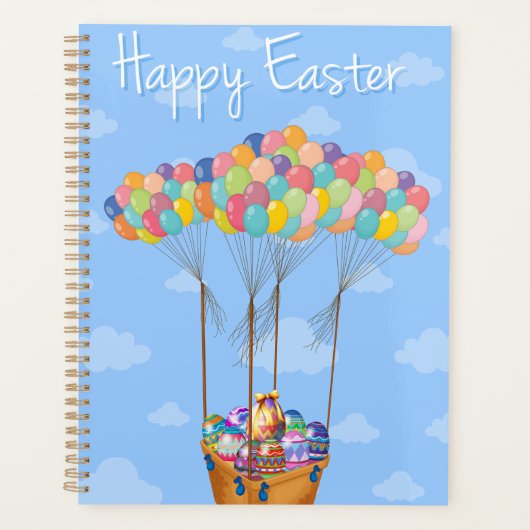 Paasballonmand met kleurrijke eieren planner (Voorkant)