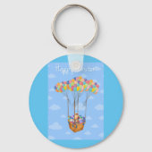 Paasballonmand met kleurrijke eieren sleutelhanger (Achterkant)