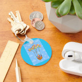 Paasballonmand met kleurrijke eieren sleutelhanger