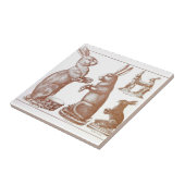 Paasband Antiek Chocolade Mold Bunny Catalog Tegeltje (Zijkant)