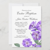 Paasbaptisme Paarse Floral Waterverf mooi Kaart (Voorkant)