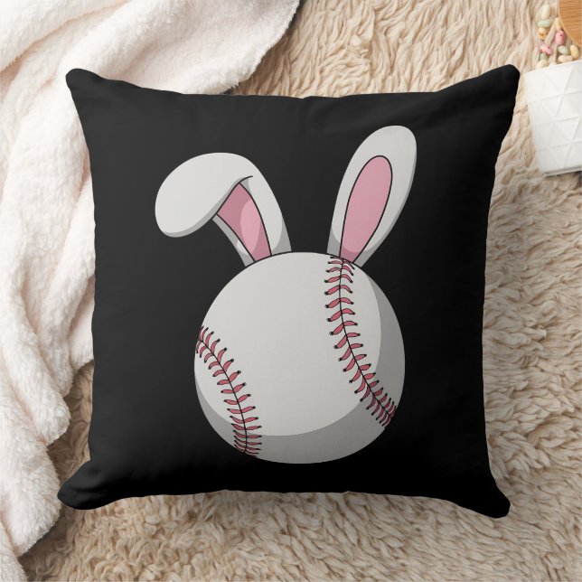 Paasbasebal Bunny Cute Konijnenoren Kussen (Deken)