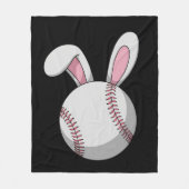 Paasbaseballkonijn Cute Konijnenoren Fleece Deken (Voorkant)
