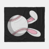 Paasbaseballkonijn Cute Konijnenoren Fleece Deken (Voorkant (Horizontaal))