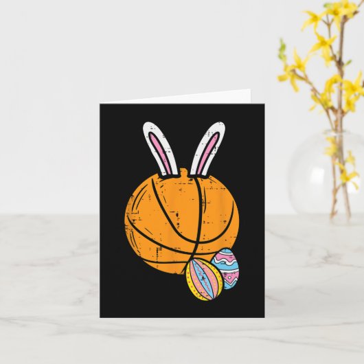 Paasbasketbal Konijnenkonijn Sport Mannen Jongens  Kaart (Gele Bloem)