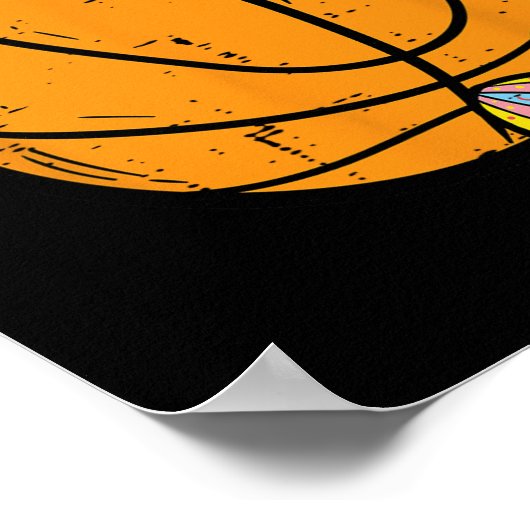 Paasbasketbal Konijnenkonijn Sport Mannen Jongens  Poster (Hoek)