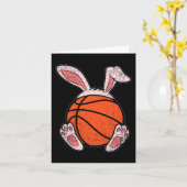 Paasbasketball Lover Bunny Ears Ball Cute Rabbi Kaart (Gele Bloem)