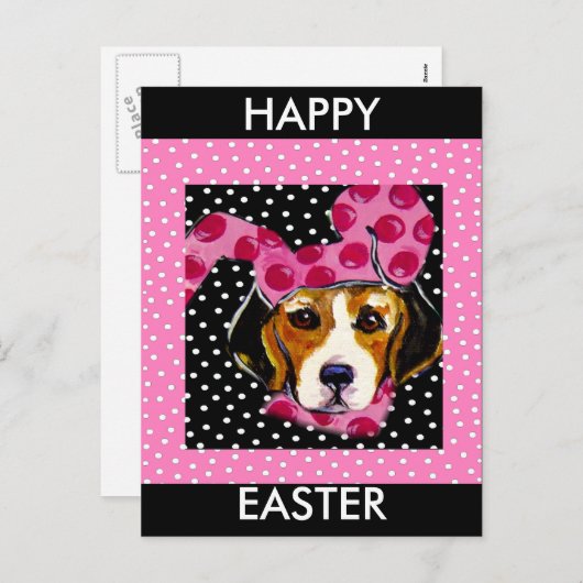 Paasbeagle Feestdagenkaart (Voorkant / Achterkant)