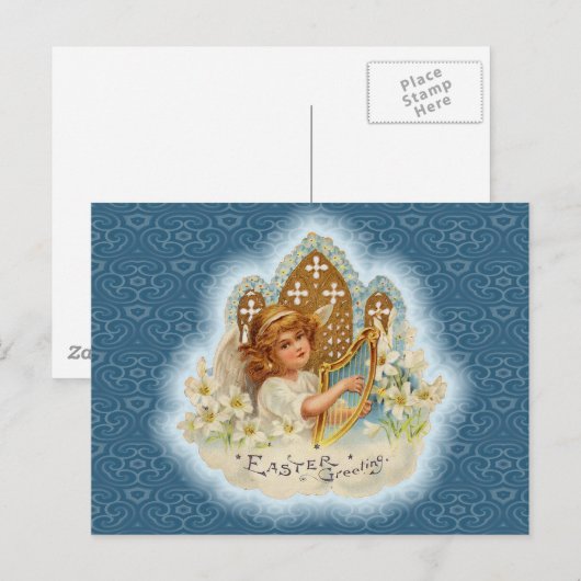  paasbegroetingen Angel Feestdagenkaart (Voorkant / Achterkant)