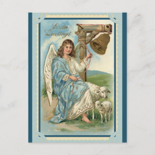 paasbegroetingen Angel Sheep Bell Briefkaart