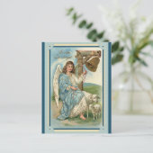 paasbegroetingen Angel Sheep Bell Briefkaart (Staand voorkant)