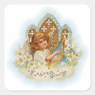  paasbegroetingen Angel Vierkante Sticker