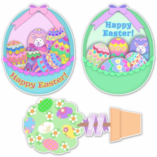 Paasbeugels | Topiaboom bij Pasen Sticker (Voorkant)