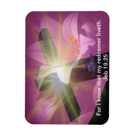 Paasbijbel vers Job 19:25 magneet (Verticaal)