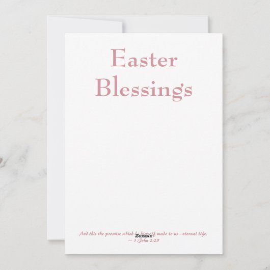 Paasbijles 1 John 2:25 Bijbelversie Feestdagenkaart (Achterkant)