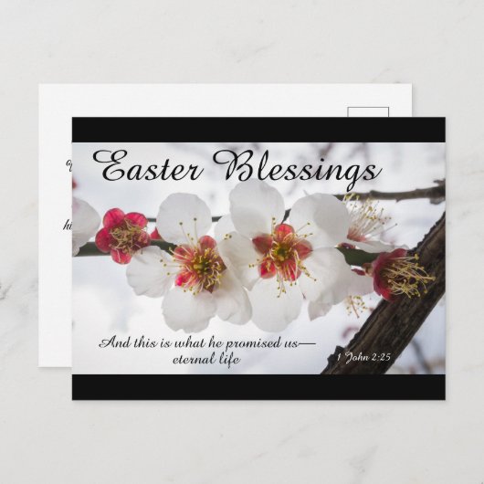 Paasbijles 1 John 2:25 Bijbelversie Feestdagenkaart (Voorkant / Achterkant)