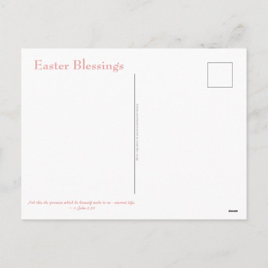 Paasbijles 1 John 2:25 Bijbelversie Feestdagenkaart (Achterkant)