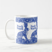 Paasblauw Willow Rabbit Bunny Chinoiserie  Koffiemok (Links)