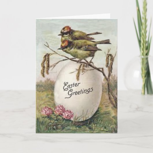 Paasbloem Eiervogel Feestdagen Kaart (Voorkant)