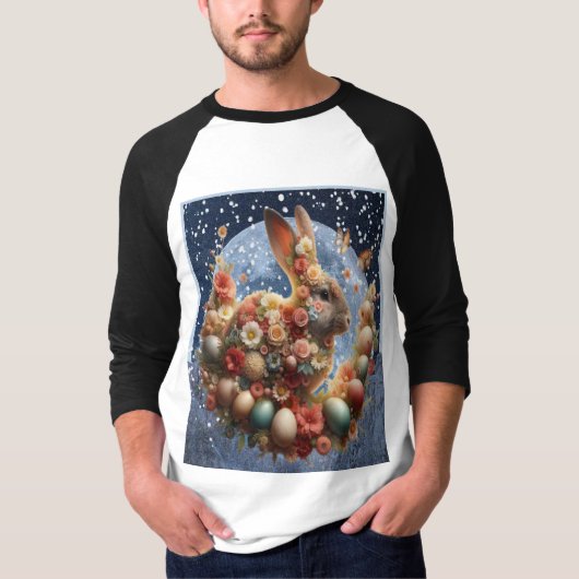 Paasbloem Konijn Pasen T-shirt (Voorkant)