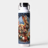 Paasbloem Konijn Pasen Waterfles (Voorkant)
