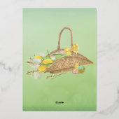 Paasbloem mand Groene Bedankt Paashandel Folie Feestdagenkaart (Achterkant)