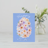  Paasbloemen Blauwe Folie Briefkaart (Staand Voorkant)