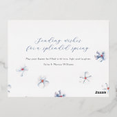  Paasbloemen Blauwe Folie Briefkaart (Achterkant)