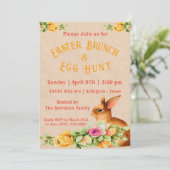 Paasbloemen Brunch Feest Uitnodiging (Staand voorkant)