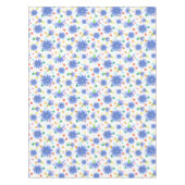 Paasbloemen en eieren in blauw tafelkleed (Voorkant)