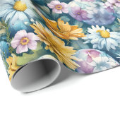 Paasbloemen en gekleurde eieren cadeaupapier (Rol Hoek)