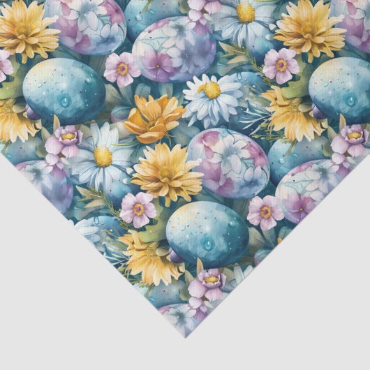 Paasbloemen en gekleurde eieren tissuepapier (Detail)