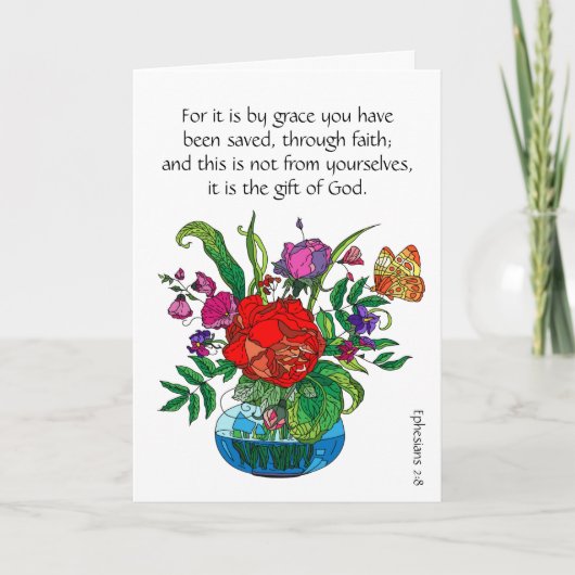 Paasbloemen, Kaarten, Efeziërs Vers Feestdagen Kaart (Voorkant)