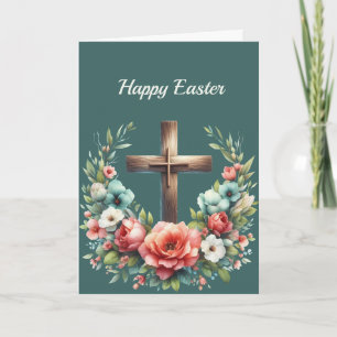 Paasbloemen Kruis Illustratie Feestdagen Kaart