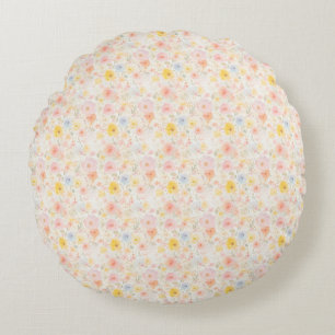 Paasbloemen Naadloos Stof – Pastel Cute  Rond Kussen