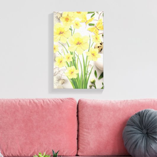 Paasbloemen om je woonkamer of keuken te verlichte canvas afdruk (Insitu (Woonkamer))