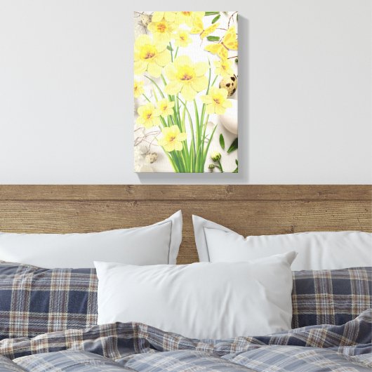 Paasbloemen om je woonkamer of keuken te verlichte canvas afdruk (Insitu (Slaapkamer))