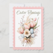 Paasbloemen Tulp Boeket Gekartelde Platte Kaart (Voorkant)