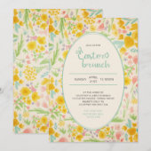 Paasbloemen voor brunch Waterverf Kaart (Voorkant / Achterkant)