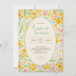 Paasbloemen voor brunch Waterverf Kaart