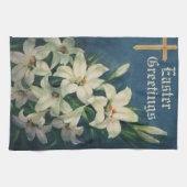  paasbloemen, witte Victoriaans luizen Theedoek (Horizontaal)