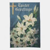  paasbloemen, witte Victoriaans luizen Theedoek (Verticaal)