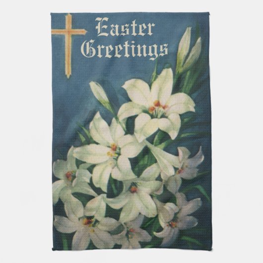 paasbloemen, witte Victoriaans luizen Theedoek (Verticaal)