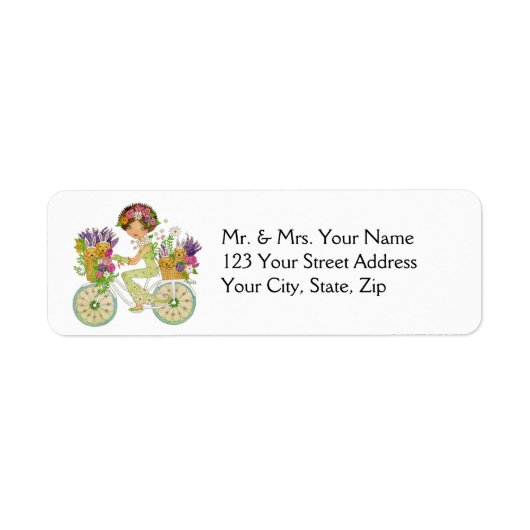 Paasbloemenfiets met Lab Puppies Etiket (Voorkant)