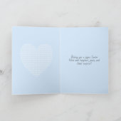 paasbloemenkonijn blauw gingham check kaart (Binnen)