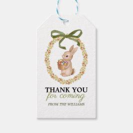 Paasbloemenkrans Konijn Bedankt Cadeaulabel