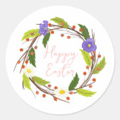 Paasbloemenkranse Ronde Sticker (Voorkant)