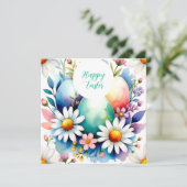 Paasbloempatroon Feestdagenkaart (Staand voorkant)