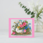 Paasboeket  bloemen feestdagenkaart (Staand voorkant)