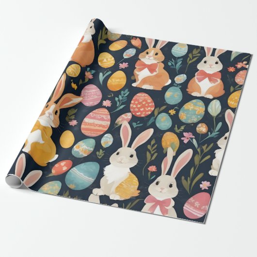 Paasboho bunny Collectie Cadeaupapier (Uitgerold)
